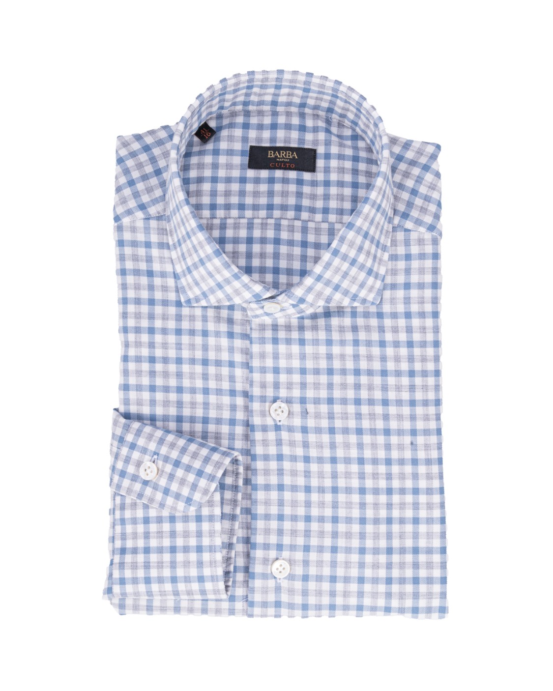 shop BARBA  Camicia: Barba camicia a quadri linea "Culto".
Cucita a mano.
Bottoni in madreperla di colore bianco.
Cucitura bottoni a giglio.
Impuntura a 5 mm.
Collo classico.
Dietro con riprese.
Davanti senza cannolo.
Polso rotondo.
Composizione: 100% cotone.
Made in Italy.. K1U02 44033-1 number 6788839